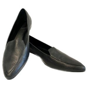 Vaneli Womens Dress Loafers, Black w/Bronze Metallic Heel Leather Size 11 N